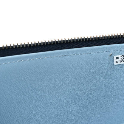 Chanel Lambskin Quilted Small Top Handle Vanity Case With Chain Dark Blue Light Blue 7 of 11