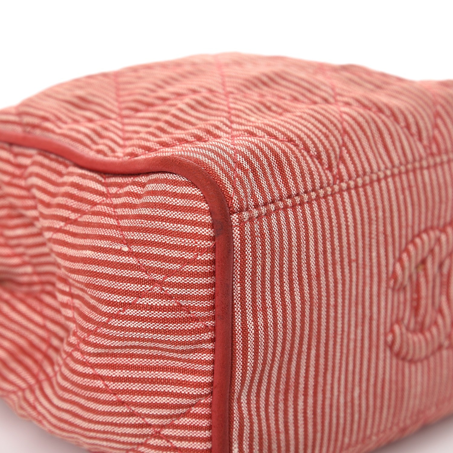 Chanel Toile Striped Quilted Mini Shoulder Bag Red 8 of 16