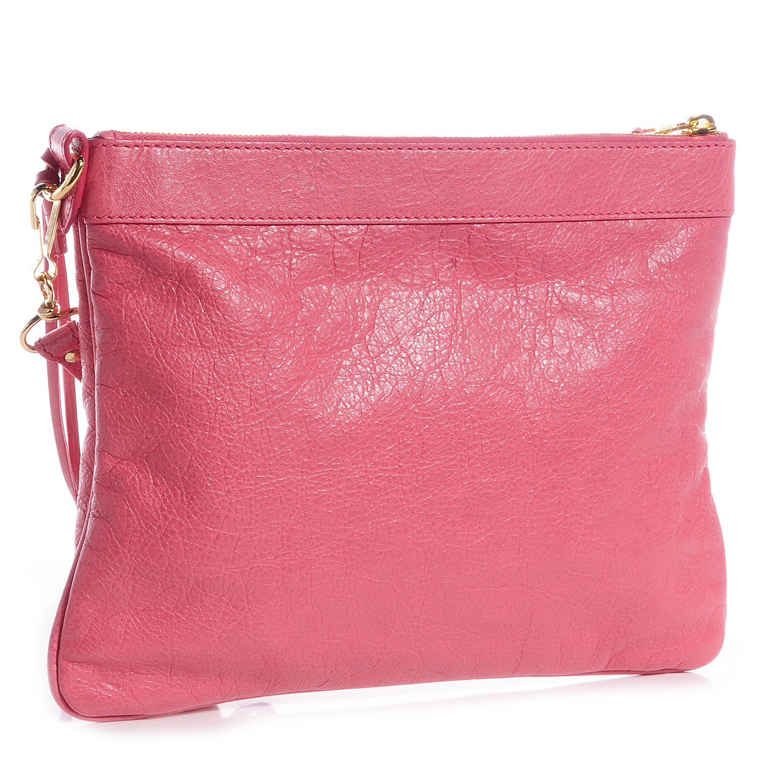 Balenciaga Agneau Giant 12 Gold Hardware Flat Handle Clutch Rose Bonbon 3 of 18