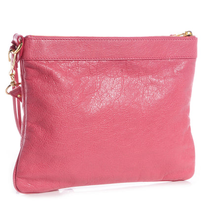 Balenciaga Agneau Giant 12 Gold Hardware Flat Handle Clutch Rose Bonbon 3 of 18