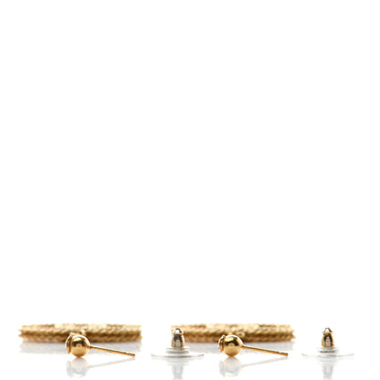 Chanel CC Drop Earrings Matte Gold 4 of 4