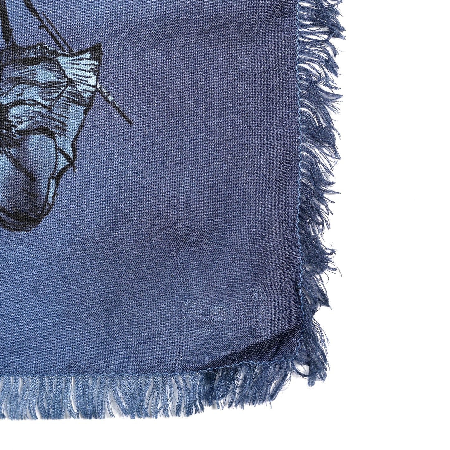 Silk Floral Square Scarf Blue Multicolor