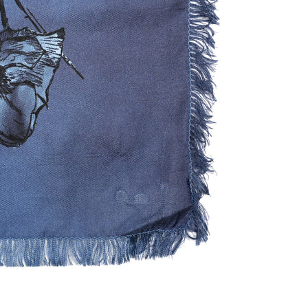 Christian Dior Silk Floral Square Scarf Blue Multicolor 6 of 9