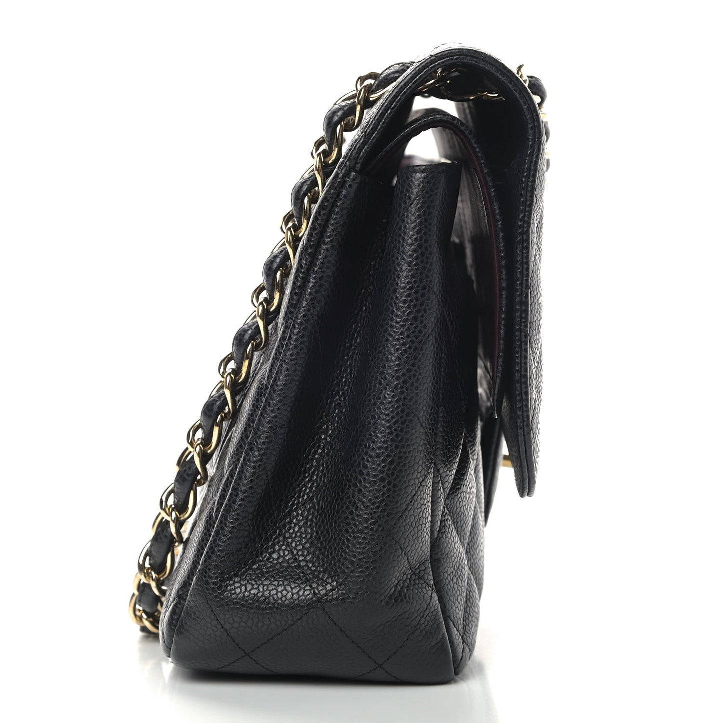 Caviar Quilted Jumbo Double Flap Black