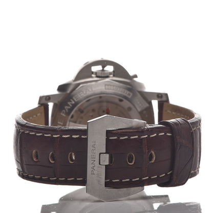 Panerai Stainless Steel Alligator 44mm Luminor GMT Automatic Watch Black PAM00320 4 of 11