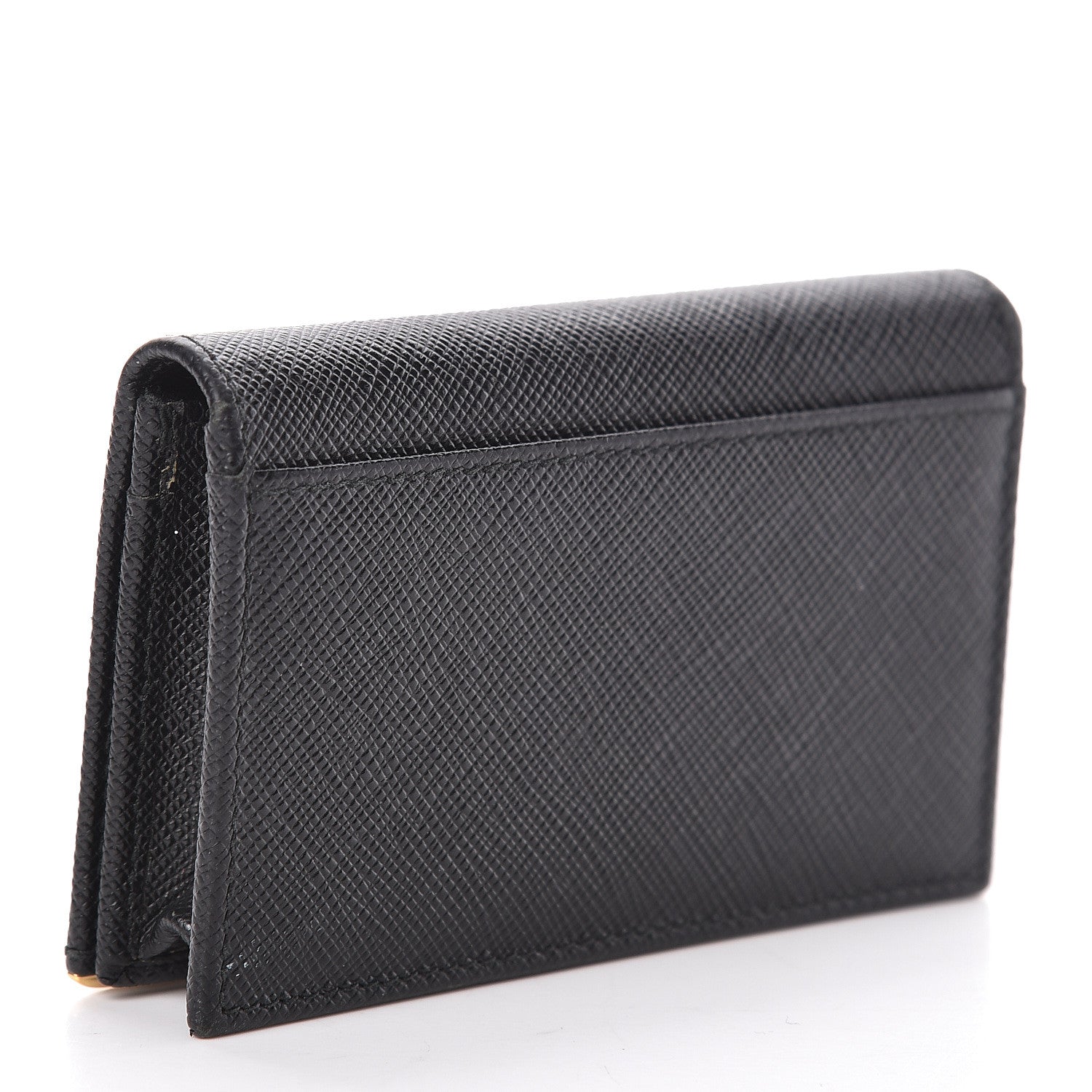 Prada Saffiano Metal Bar Business Card Holder Black 3 of 9