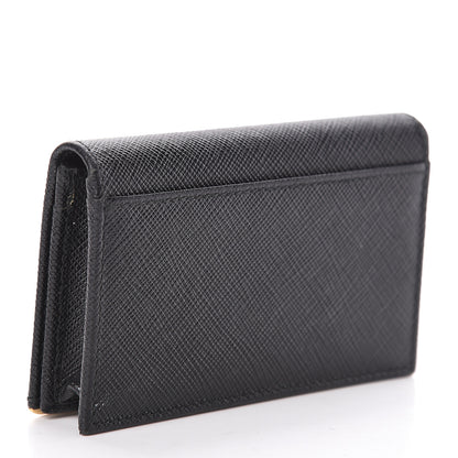 Prada Saffiano Metal Bar Business Card Holder Black 3 of 9