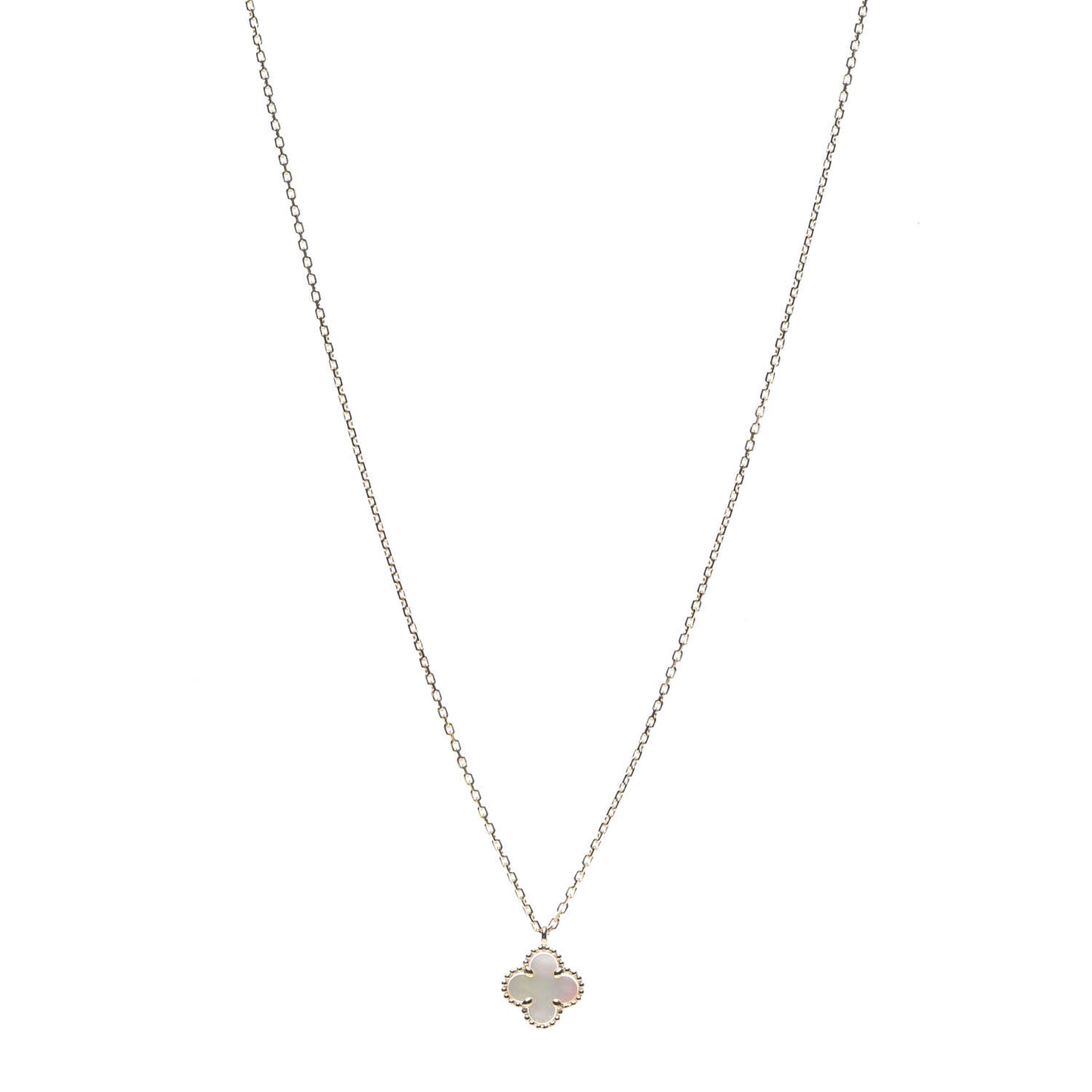 18K Yellow Gold Mother of Pearl Sweet Alhambra Pendant Necklace