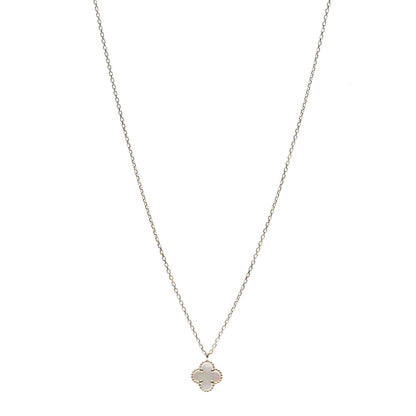 Van Cleef & Arpels 18K Yellow Gold Mother of Pearl Sweet Alhambra Pendant Necklace 1 of 7