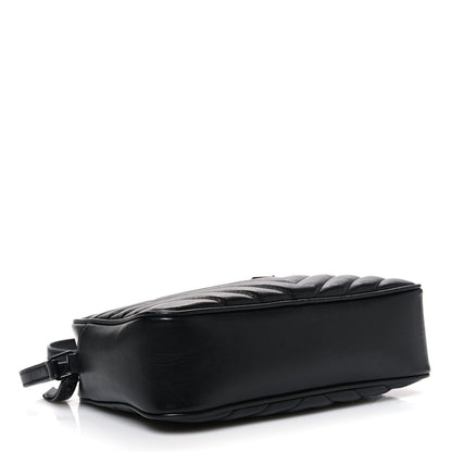 Saint Laurent Calfskin Matelasse Monogram Monochrome Lou Camera Bag Black 4 of 12