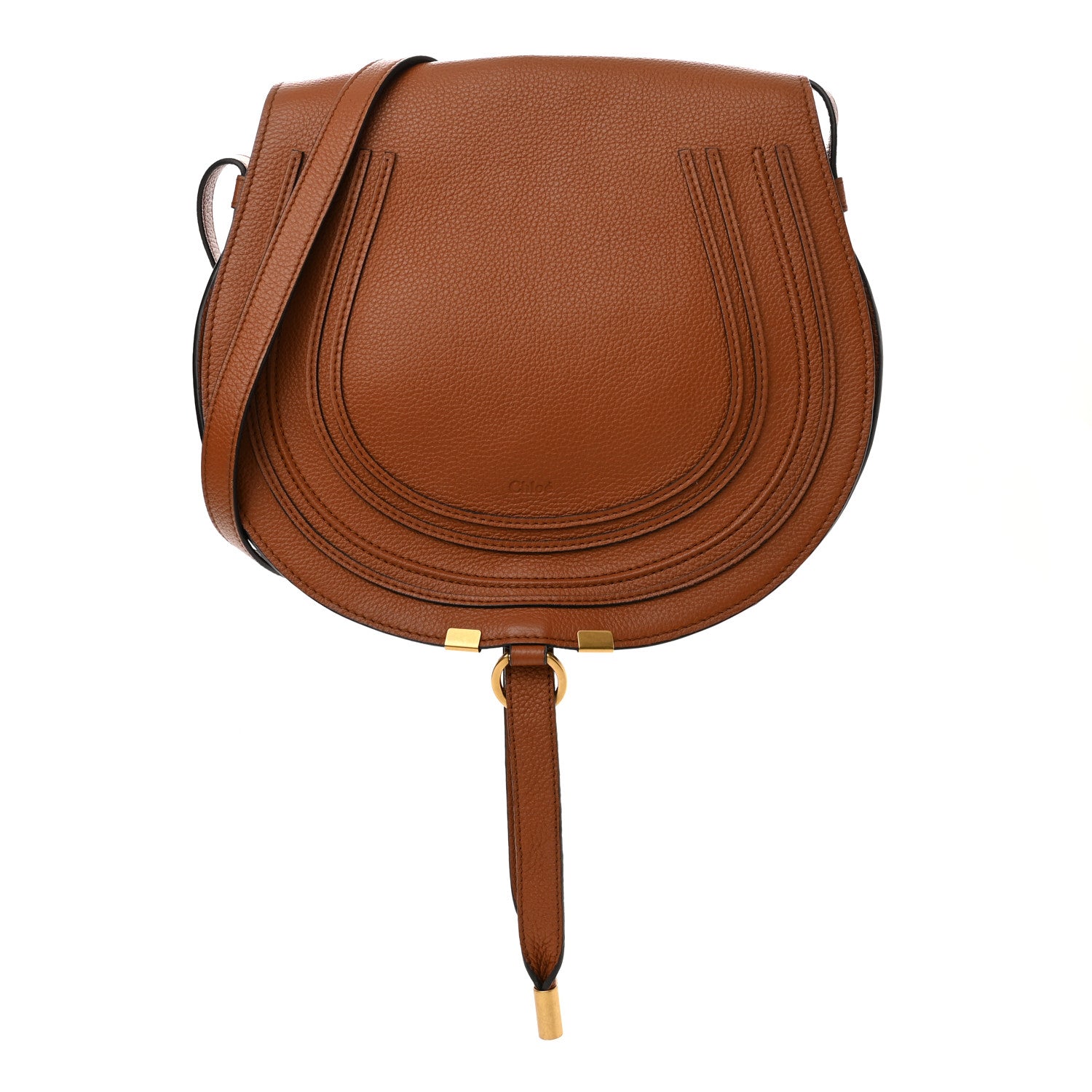 Chloe Calfskin Medium Marcie Round Crossbody Bag Tan 1 of 10