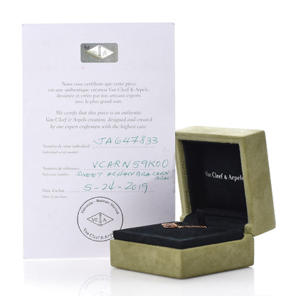Van Cleef & Arpels 18K Rose Gold Carnelian Sweet Alhambra Bracelet 7 of 7