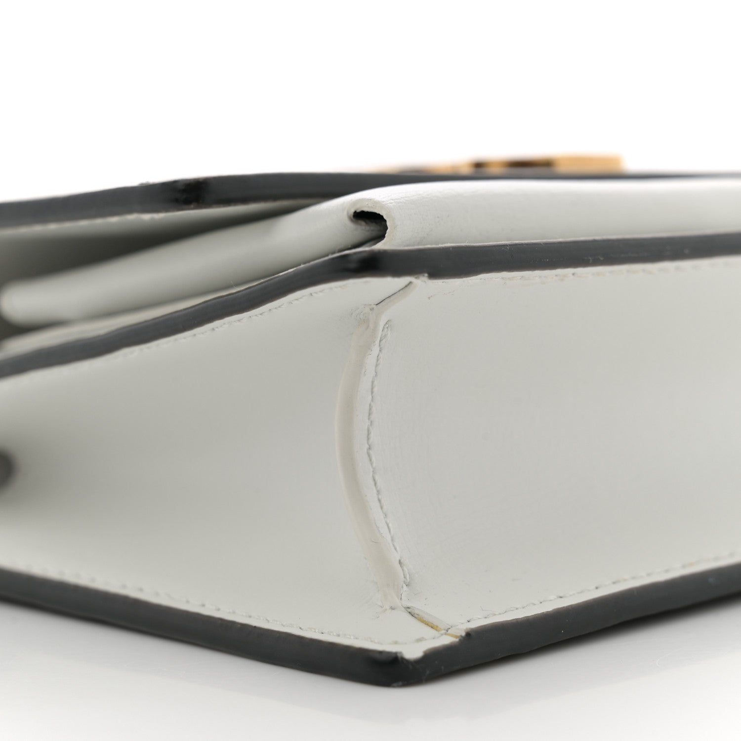 Saint Laurent New Aspen Calfskin Bi-Color Monogram Sunset Chain Wallet Black Dirty White 9 of 14