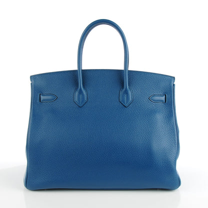 Hermes Taurillon Clemence Birkin 35 Bleu Thalassa 17 of 22