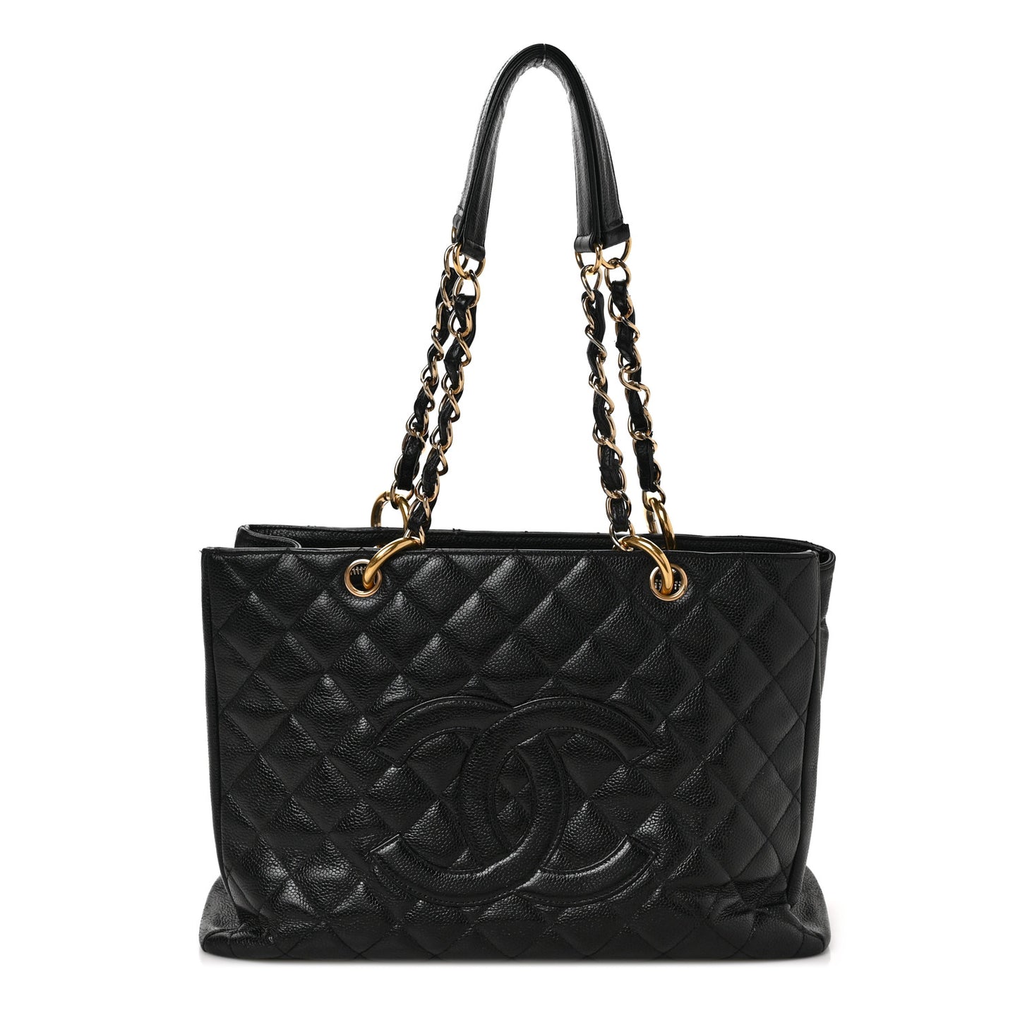 Caviar Quilted Grand Shopping Tote GST Black