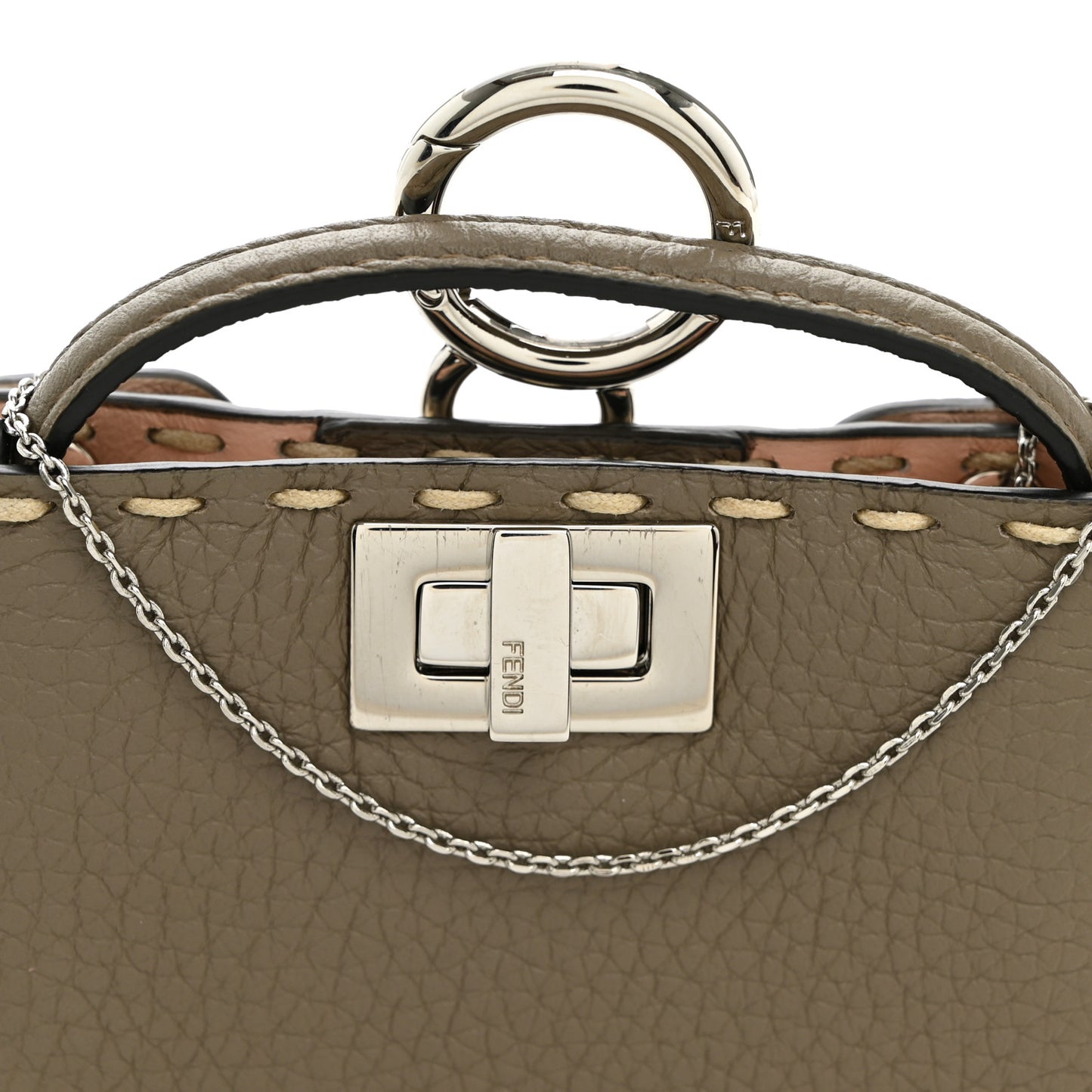 Vitello Stampa Granata Macro Stitchings Pico Peekaboo Charm Tartufo