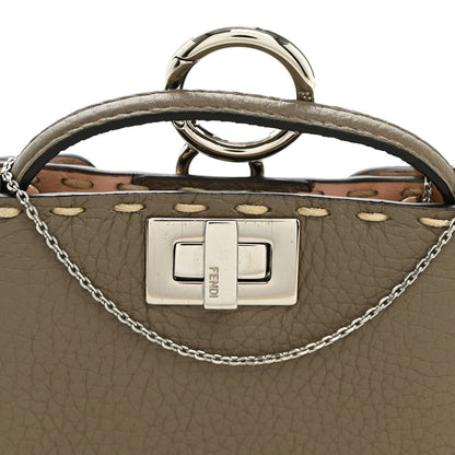 Fendi Vitello Stampa Granata Macro Stitchings Pico Peekaboo Charm Tartufo 7 of 9