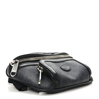 Gucci GG Supreme Monogram Textured Calfskin Retro Interlocking G Belt Bag Black 4 of 8