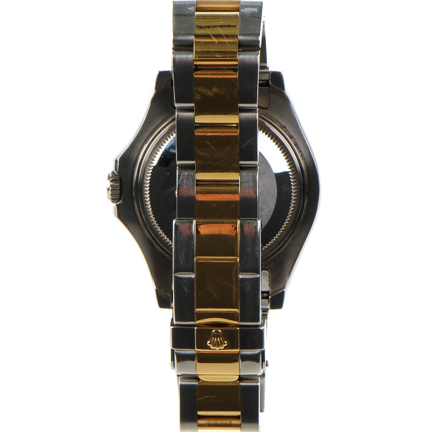 Stainless Steel 18K Yellow Gold 35mm Oyster Perpetual Date Yacht-Master Watch Slate 168623