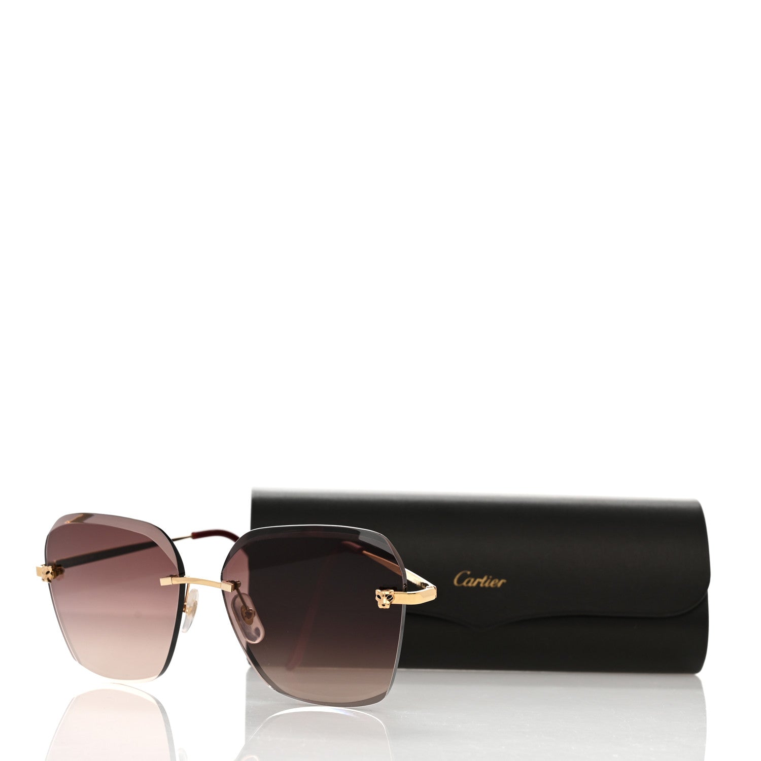 Cartier Metal Panthere De Cartier Sunglasses CT0147S Gold Red 7 of 7