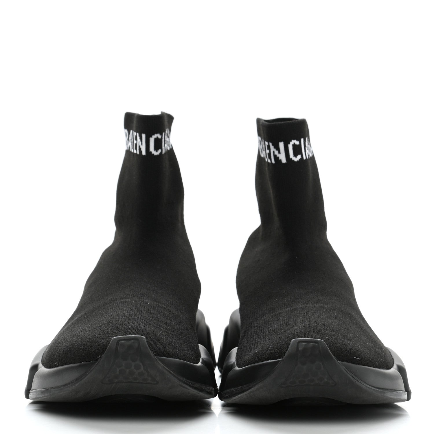 Balenciaga Neoprene Knit Logo Womens Hi Speed Sneakers 36 Black 2 of 8