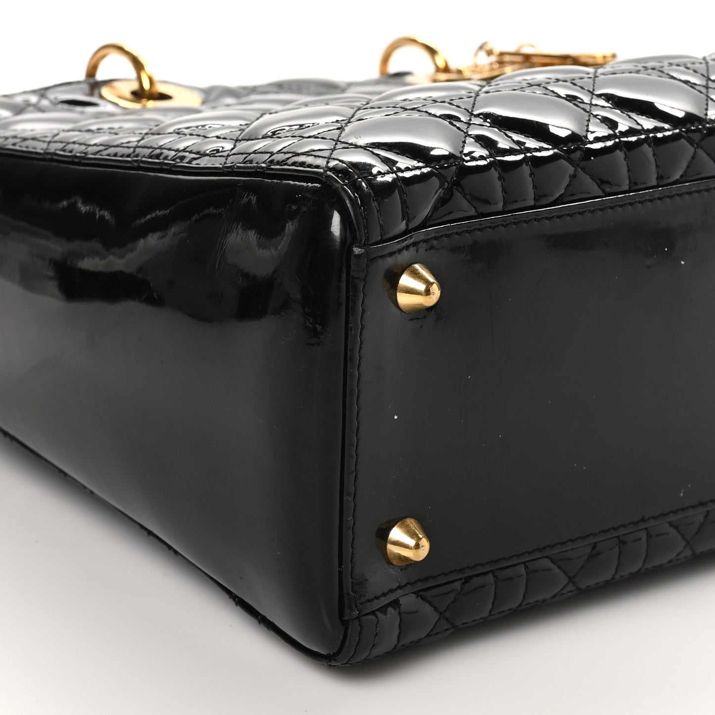 Patent Cannage Large Lady Dior Black