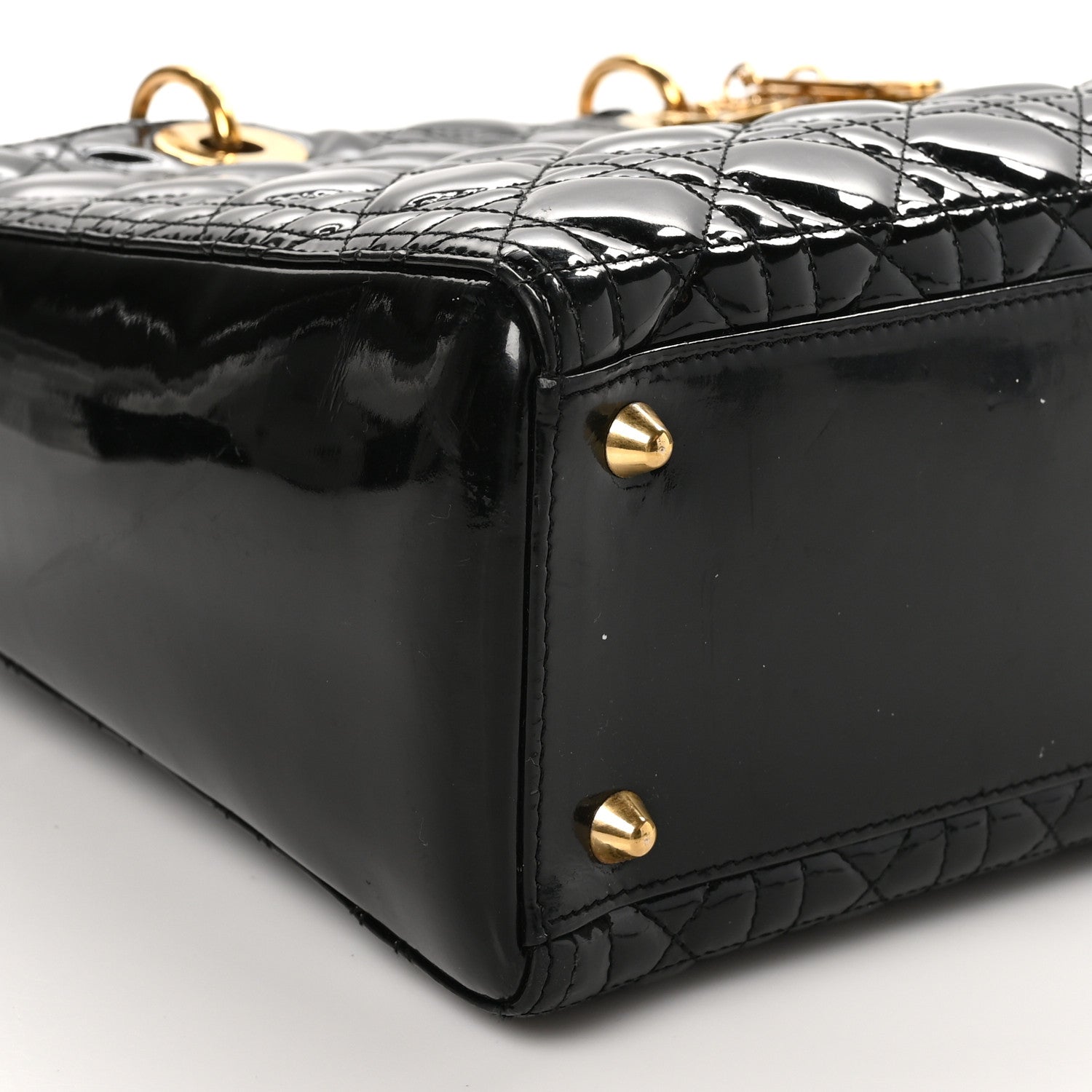 Christian Dior Patent Cannage Large Lady Dior Black 9 of 11