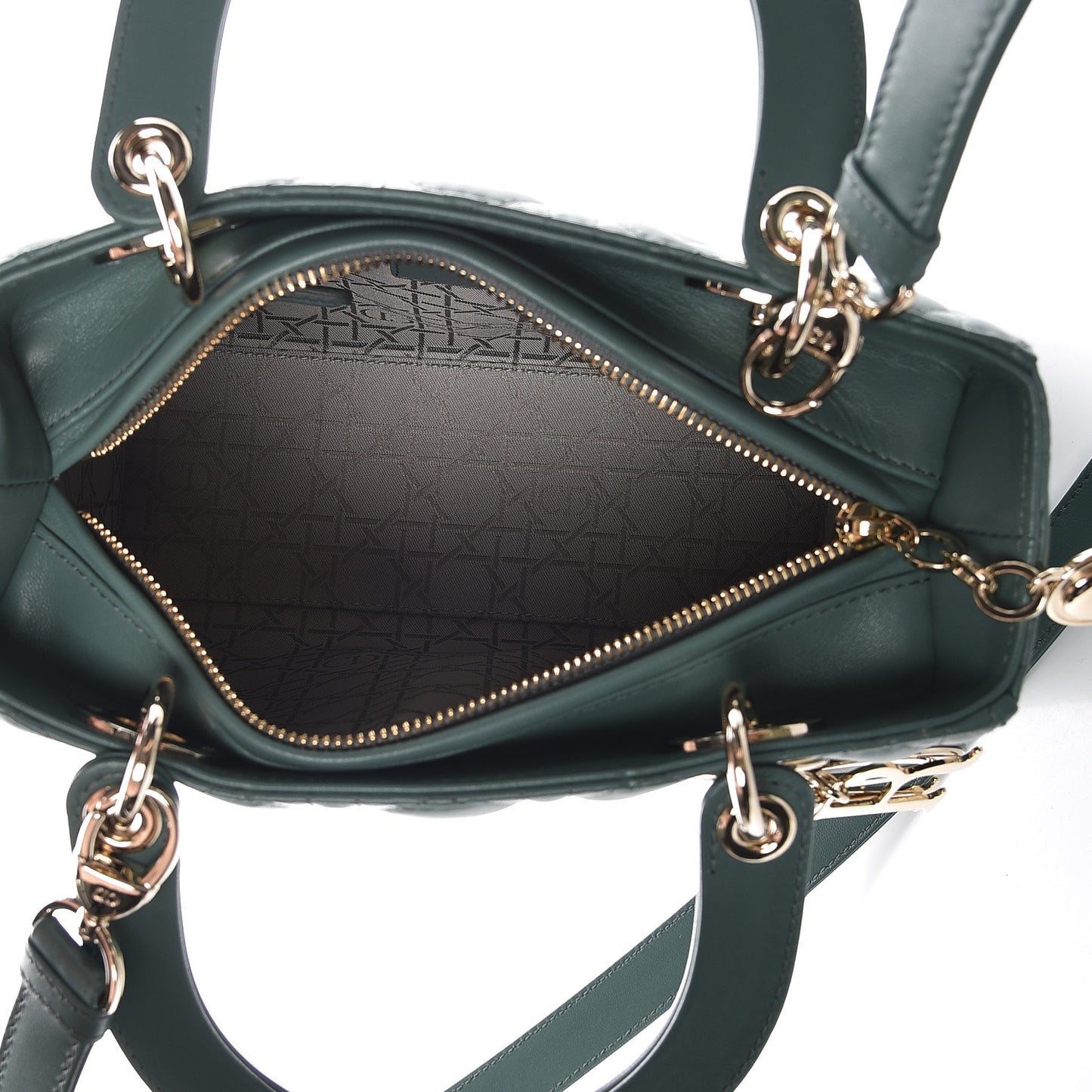 Lambskin Cannage Medium Lady Dior Storm Blue