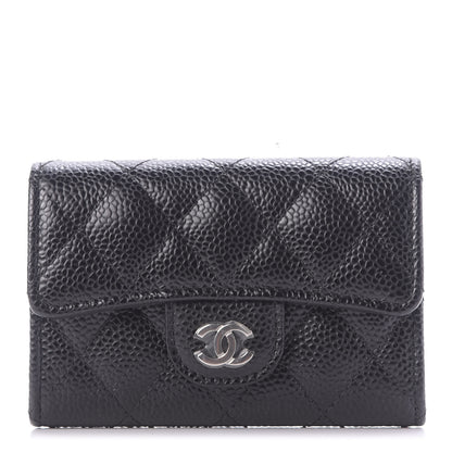Chanel Caviar Quilted Flap Card Holder Wallet Black 1 of 11