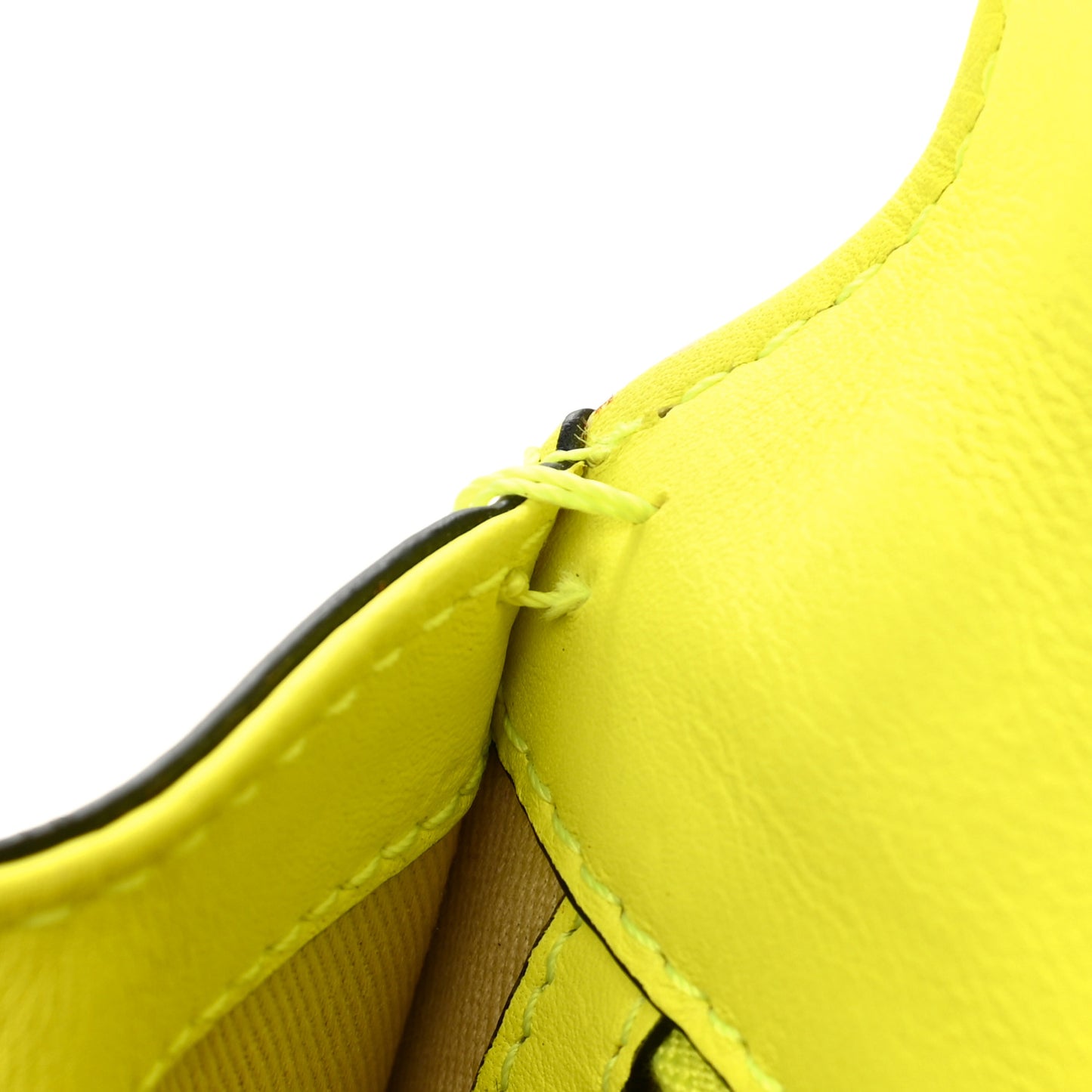 Vitello Small Glam Lock Rockstud Flap Neon Yellow