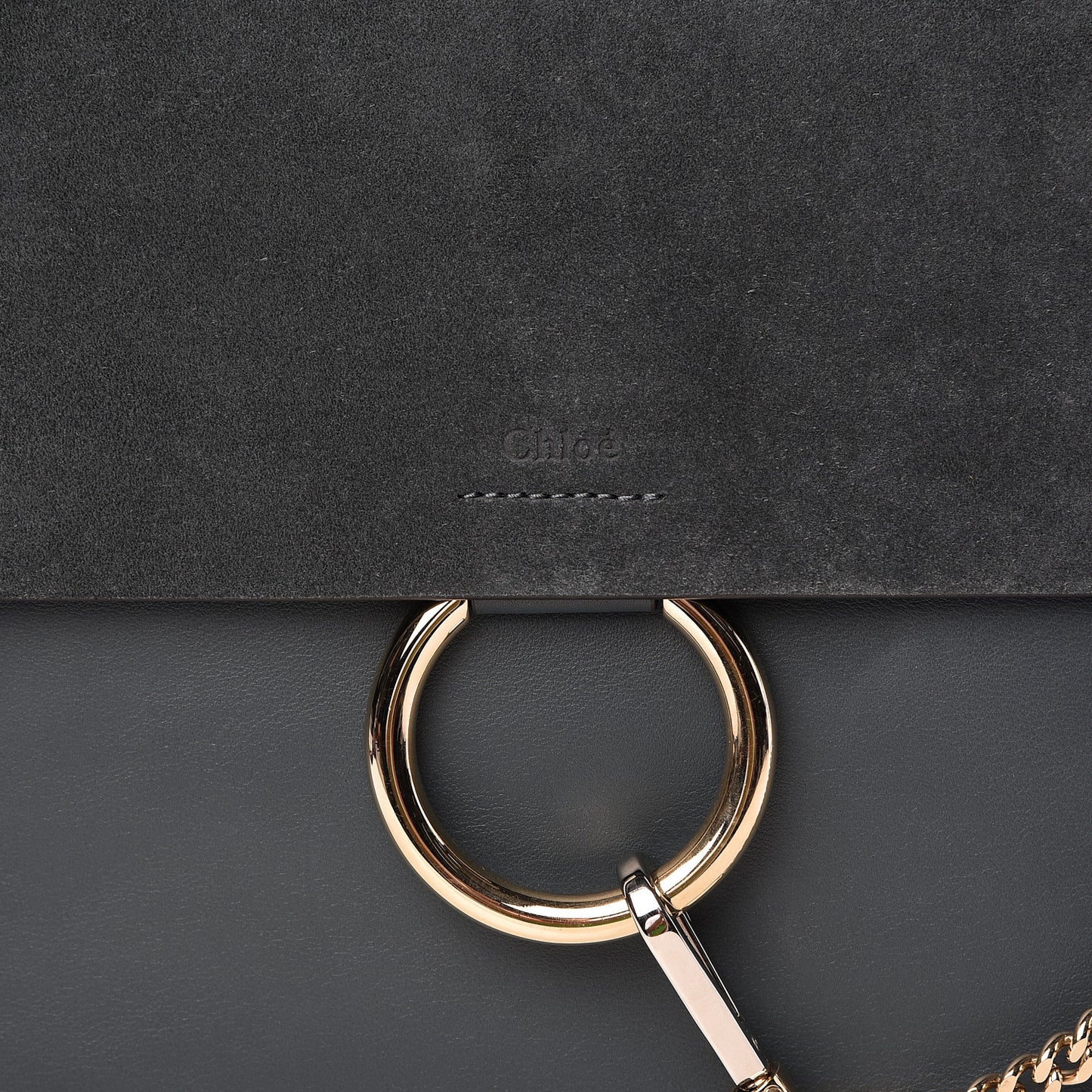 Suede Calfskin Medium Faye Shoulder Bag Silver Blue