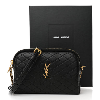 Saint Laurent Lambskin Quilted Gaby Zipped Pouch Black 10 of 10