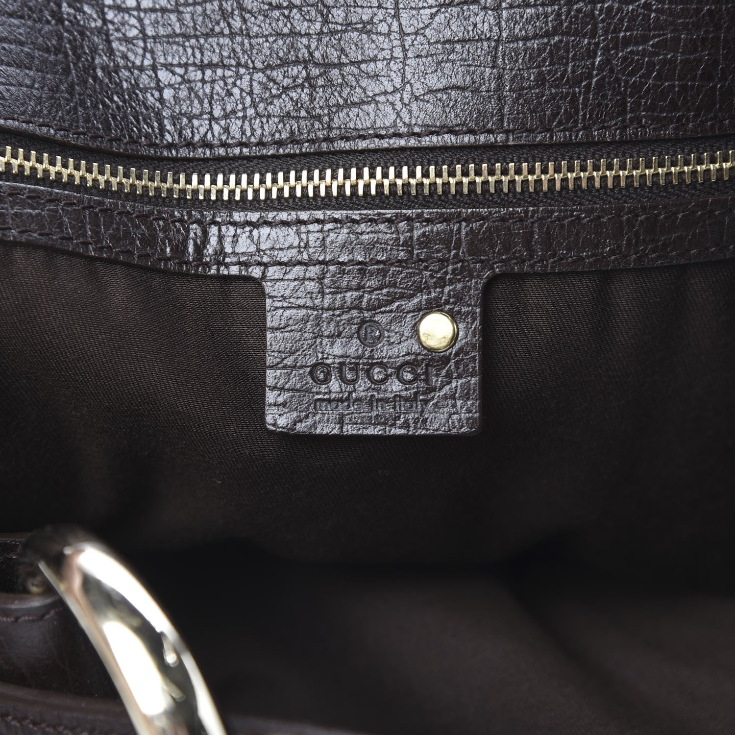 Gucci Monogram Large Horsebit Chain Hobo Dark Brown 5 of 11