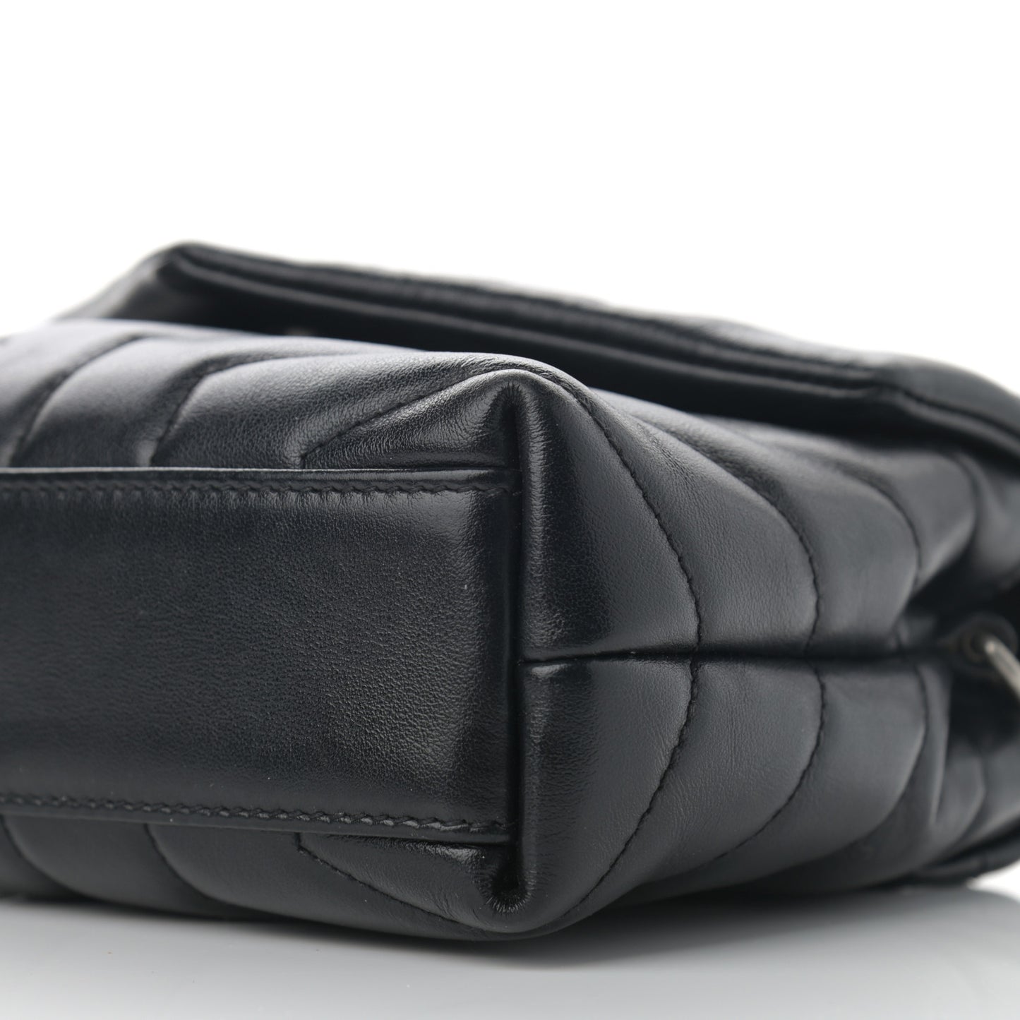 Calfskin Y Quilted Monogram Toy Loulou Crossbody Bag Black