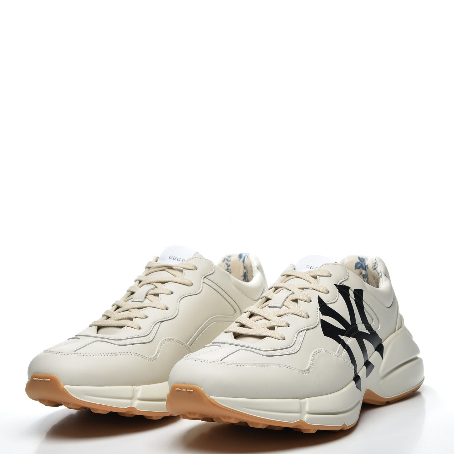 X MLB Calfskin NY Yankees Mens Rhyton Sneakers 8 Mystic White