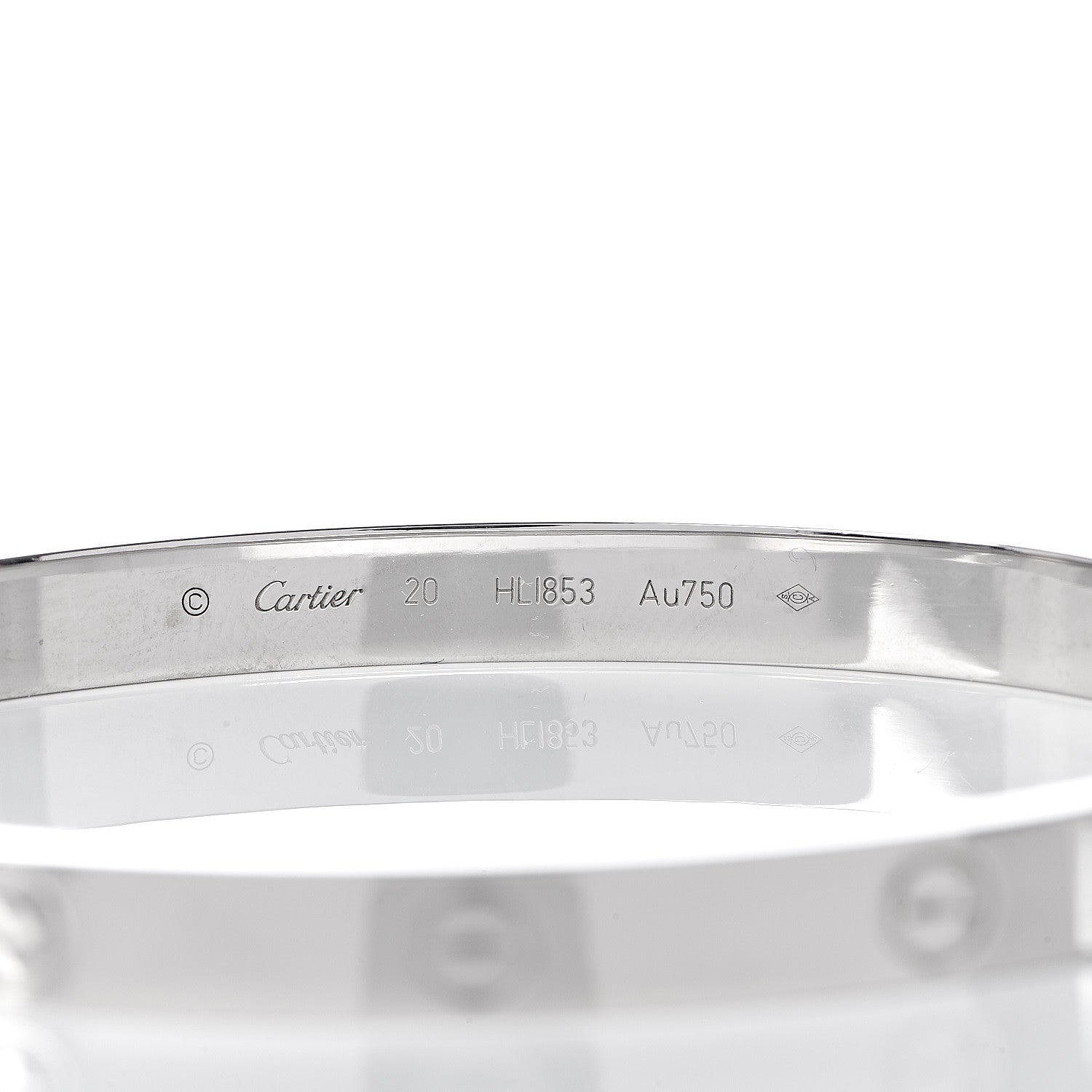 Cartier 18K White Gold LOVE Bracelet 20 4 of 6