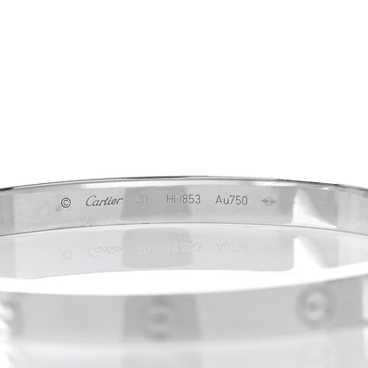 Cartier 18K White Gold LOVE Bracelet 20 4 of 6