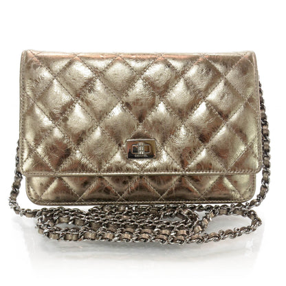 Chanel Calfskin Reissue Wallet On Chain WOC Dark Silver 1 of 10