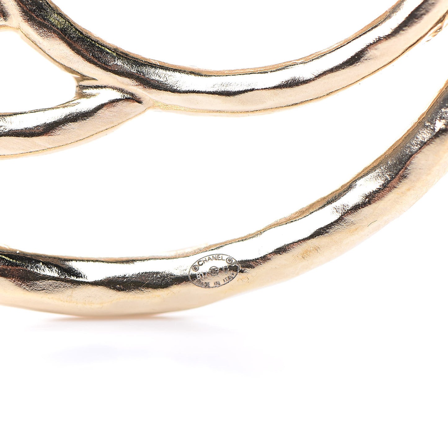 Metal CC Brooch Light Gold