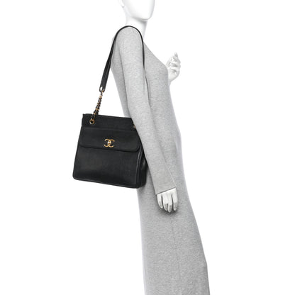 Chanel Caviar Flap Shoulder Bag Black 2 of 10