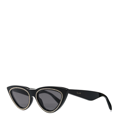 Celine Acetate Crystal Cat Eye Sunglasses CL4019IS Black 1 of 4