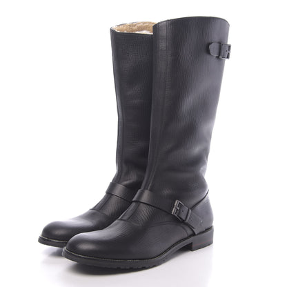 Gucci Calfskin Shearling Boots 11 Black 3 of 9