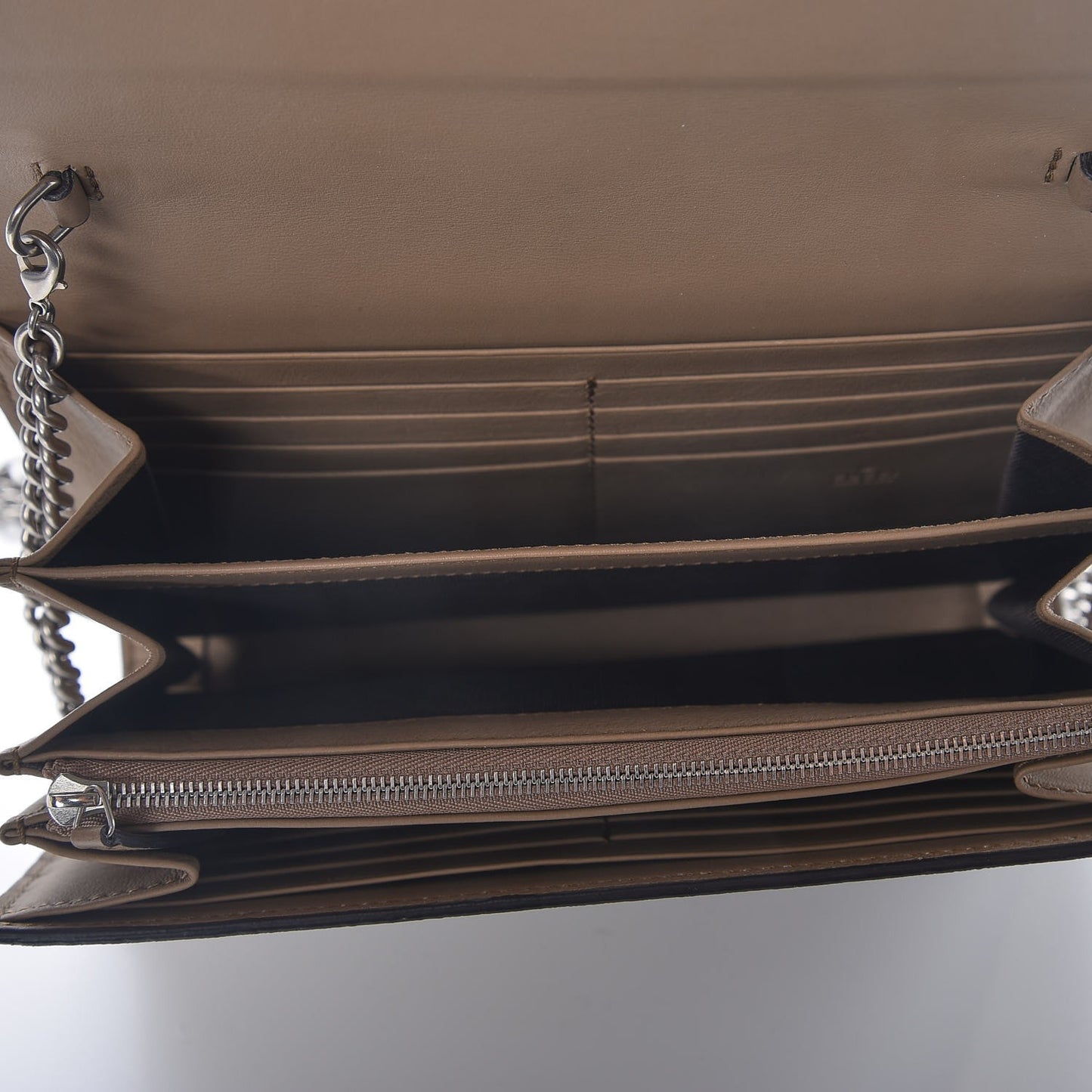 GG Supreme Monogram Mini Dionysus Chain Wallet Beige Taupe