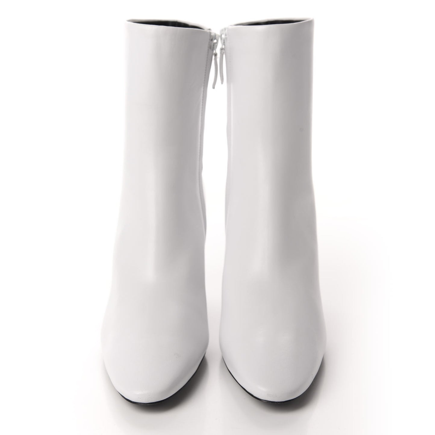 Shiny Sheepskin 20mm Oval Booties 36.5 White Black