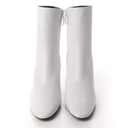 Balenciaga Shiny Sheepskin 20mm Oval Booties 36.5 White Black 2 of 10