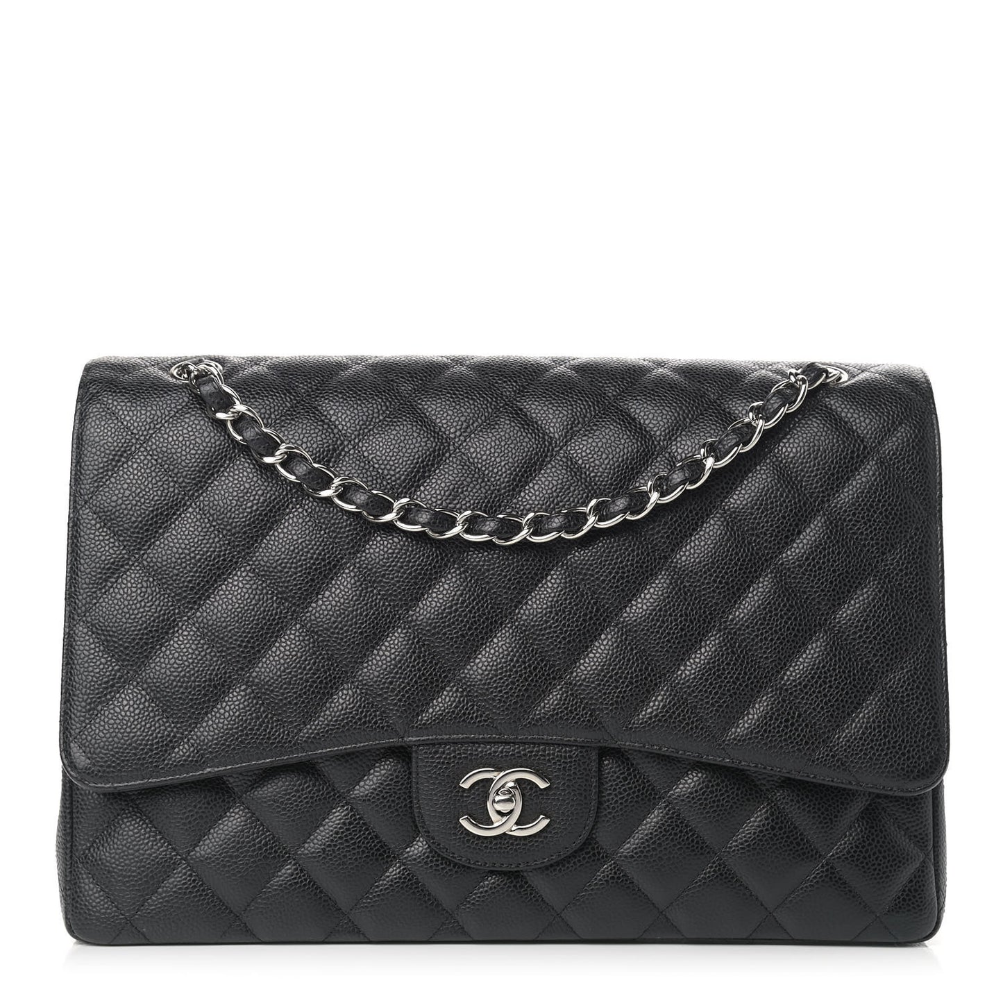 Caviar Quilted Maxi Single Flap Black