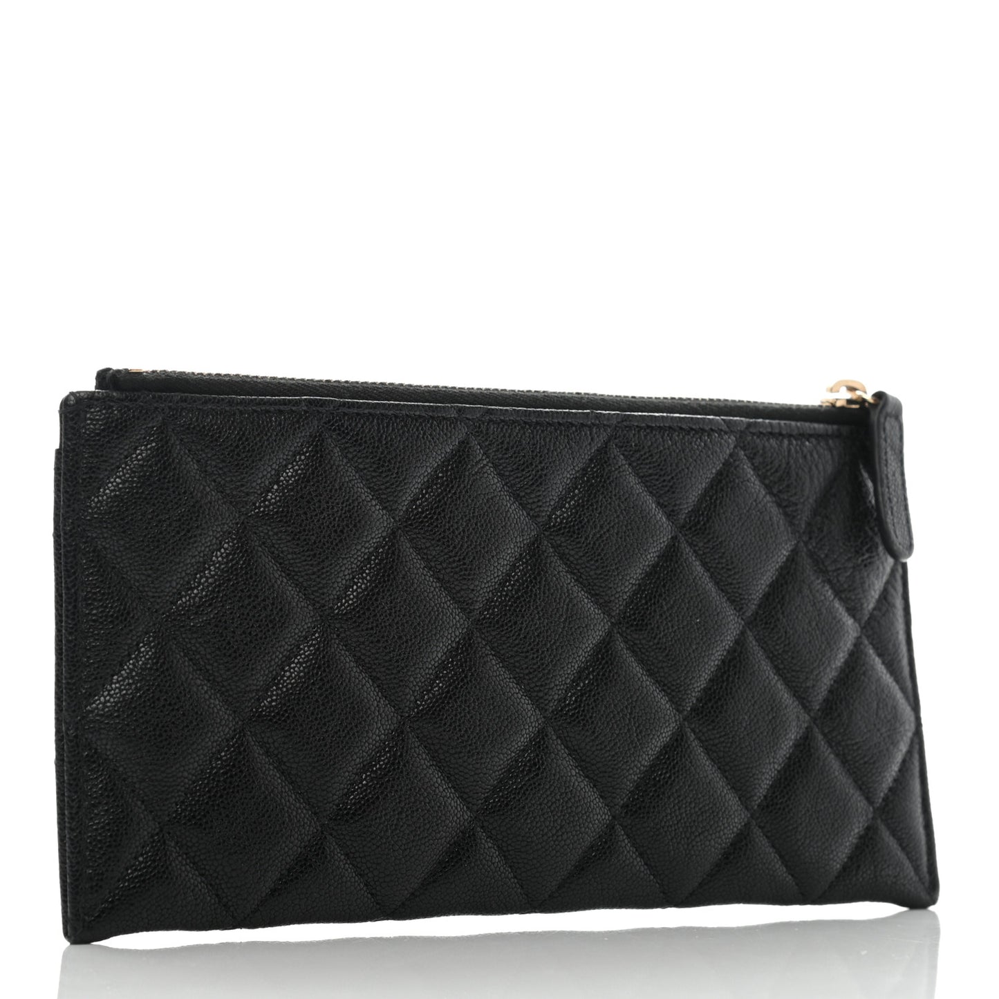 Caviar Quilted Classic Zip Boy Pouch Black