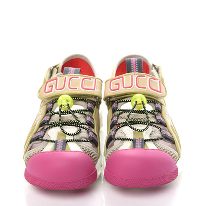 Gucci Mesh Fabric Tinsel Sport Sandals 36 Loess Sand Box Pink 2 of 10