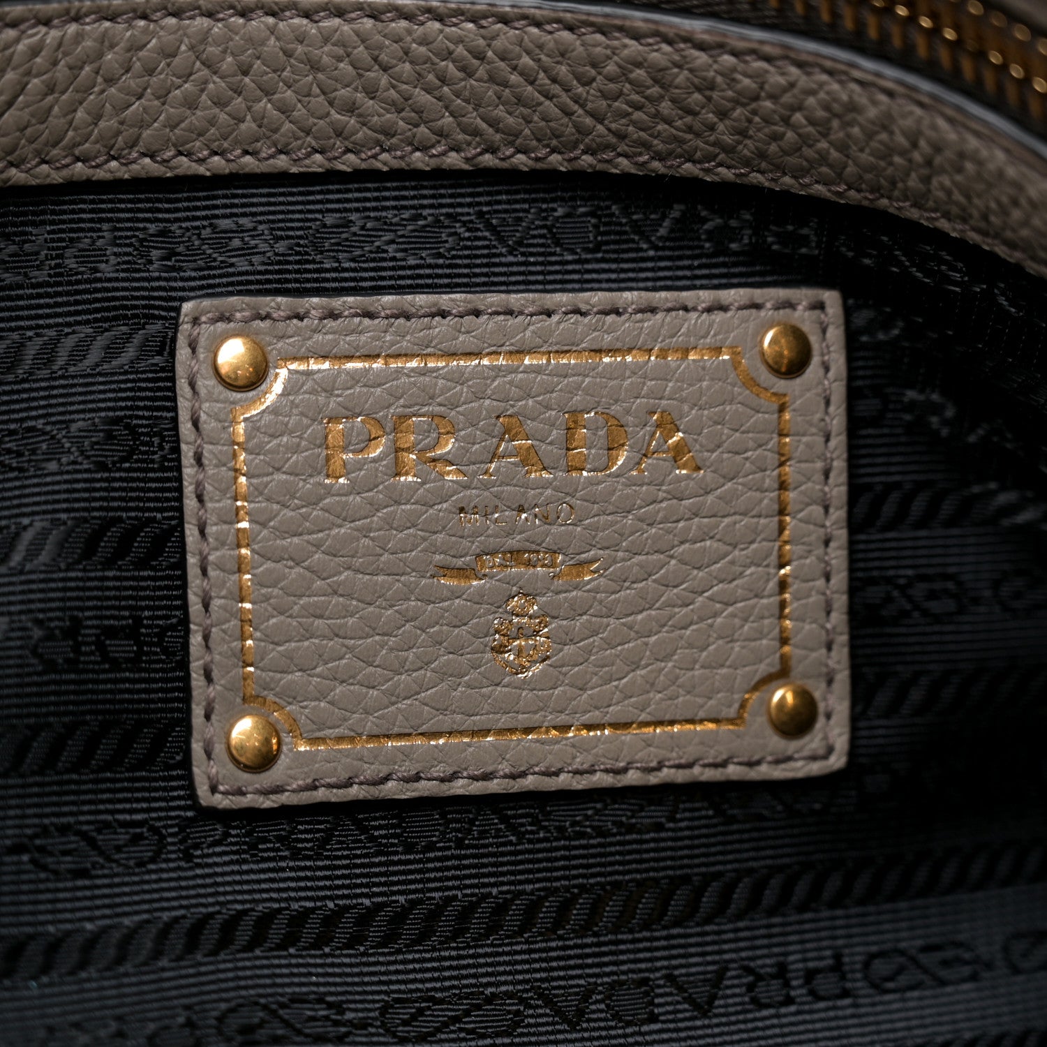 Prada Vitello Daino Logo Hobo Argilla 6 of 10