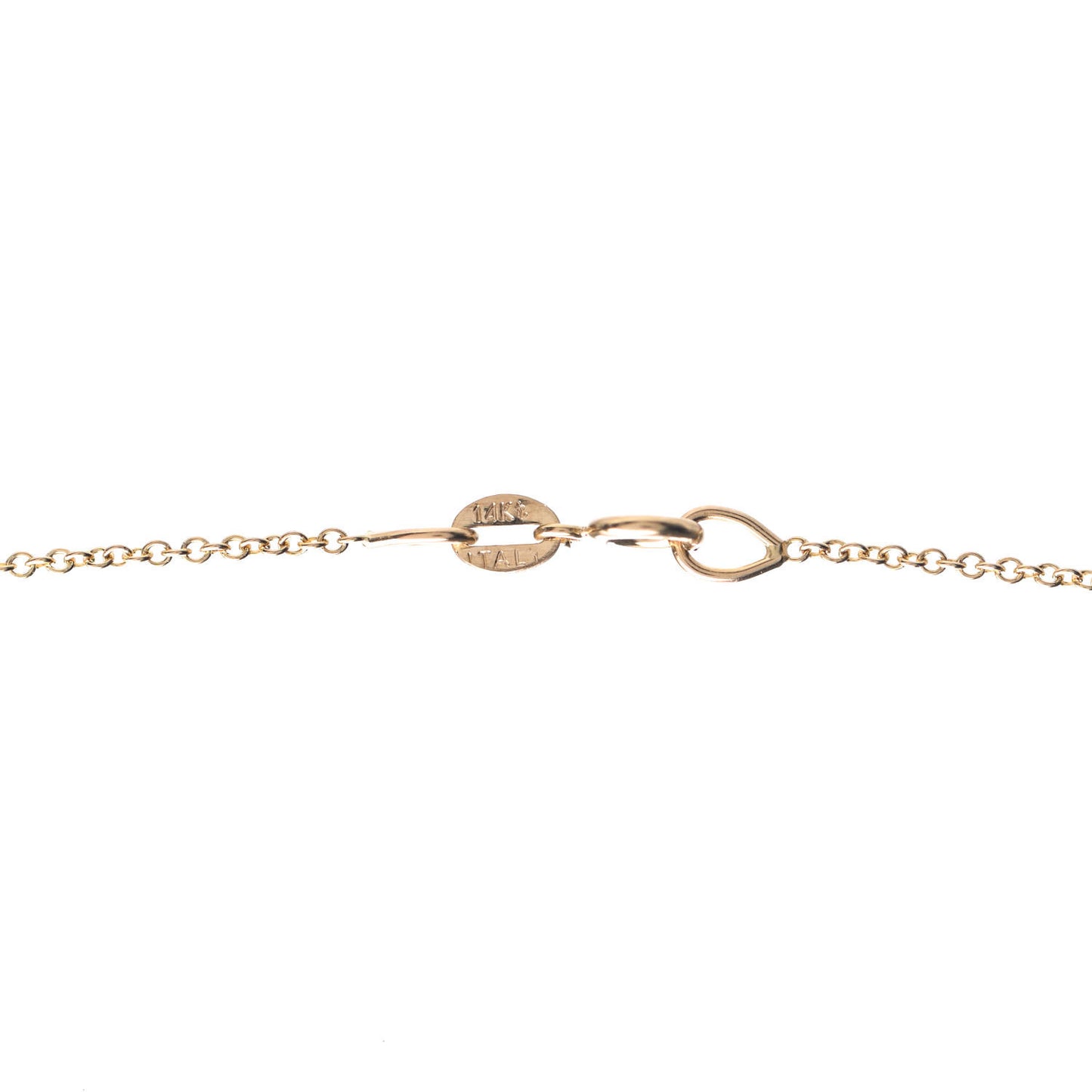 18K Yellow Gold Diamond Letter C Disc Necklace